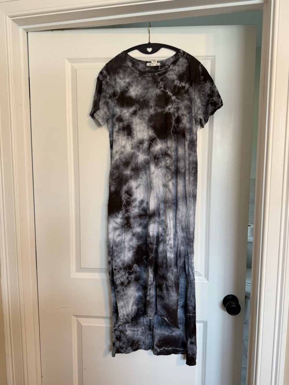 Caution To The Wind Black and White Tie-Dye Maxi Dress